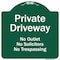 Signmission Private Driveway No Outlet Solicitors Or Trespassing Heavy-Gauge Aluminum Sign, 18" H, GW-1818-9781 A-DES-GW-1818-9781 - alternate 1